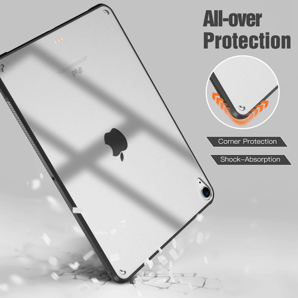 TiMOVO Hülle für iPad Air 4. Generation 10.9 Zoll 2020, Unterstützt iPencil Kabellose Ladung Transparent Cover Rundumschutz Schutzhülle Kompatibel mit iPad 10.9 Zoll 2020 Tablet - Schwarz