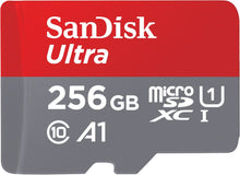 Laden Sie das Bild in den Galerie-Viewer, SanDisk Ultra 256GB MicroSDXC Speicherkarte + SD-Adapter mit A1 App-Leistung bis zu 100 MB/s, Klasse 10, U1