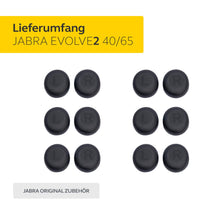 Laden Sie das Bild in den Galerie-Viewer, Jabra Kopfhörerpolster für Evolve2 40/65 – 6 Paar Ersatz Ohrpolster für Kopfhörer – schwarz