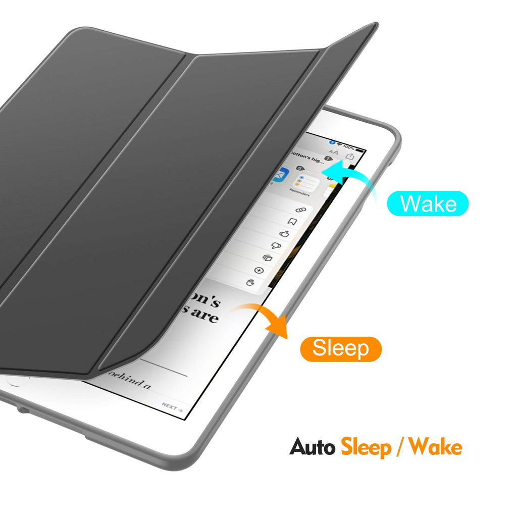 Fintie Hülle für iPad 8. Generation (2020) / 7. Gen (2019) 10.2 Zoll - Superleicht Soft TPU Rückseite Abdeckung Schutzhülle mit eingebautem Pencil Halter, Auto Sleep/Wake, Himmelgrau