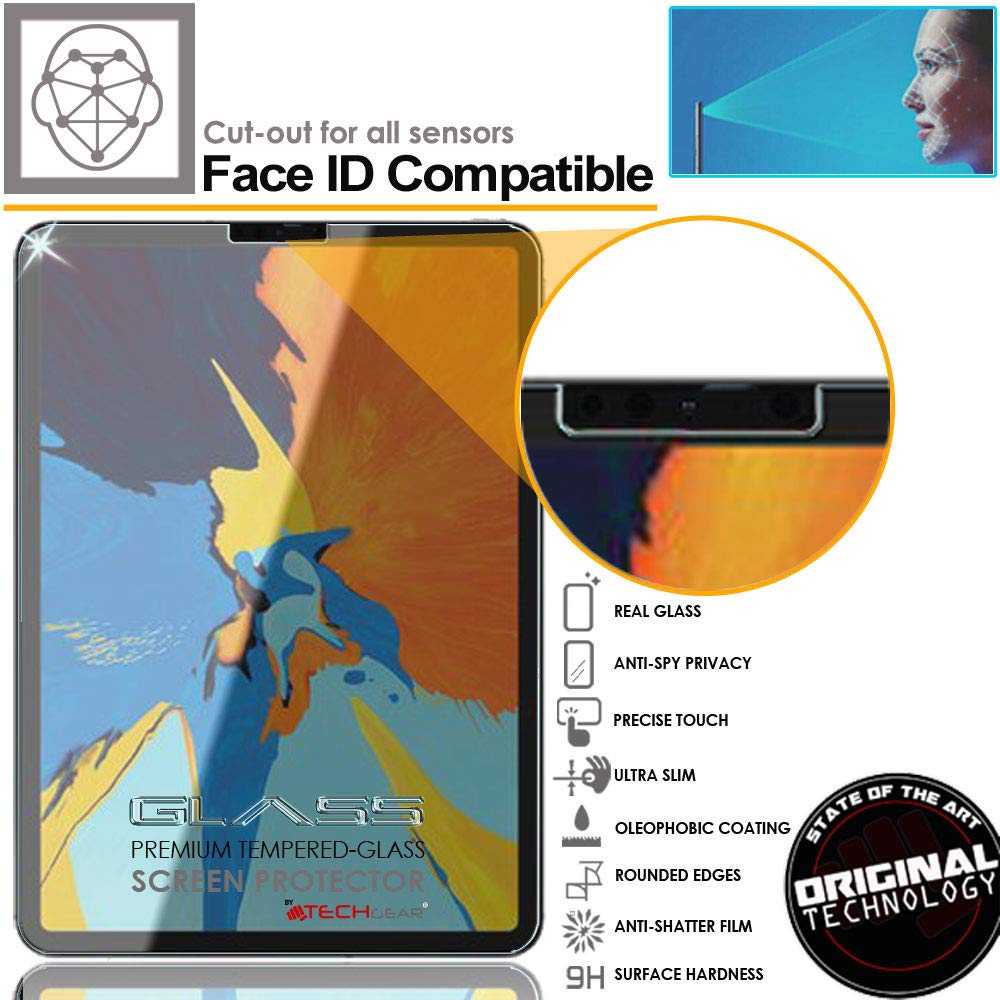TECHGEAR Antispy Privatsphäre Panzerglas Kompatible mit iPad Pro 12.9 Zoll 2021/2020/2018, Privacy Panzerglas Edition Displayschutz Folie aus gehärtetem Glas für iPad Pro 12,9 [5. 4. 3. Generation]