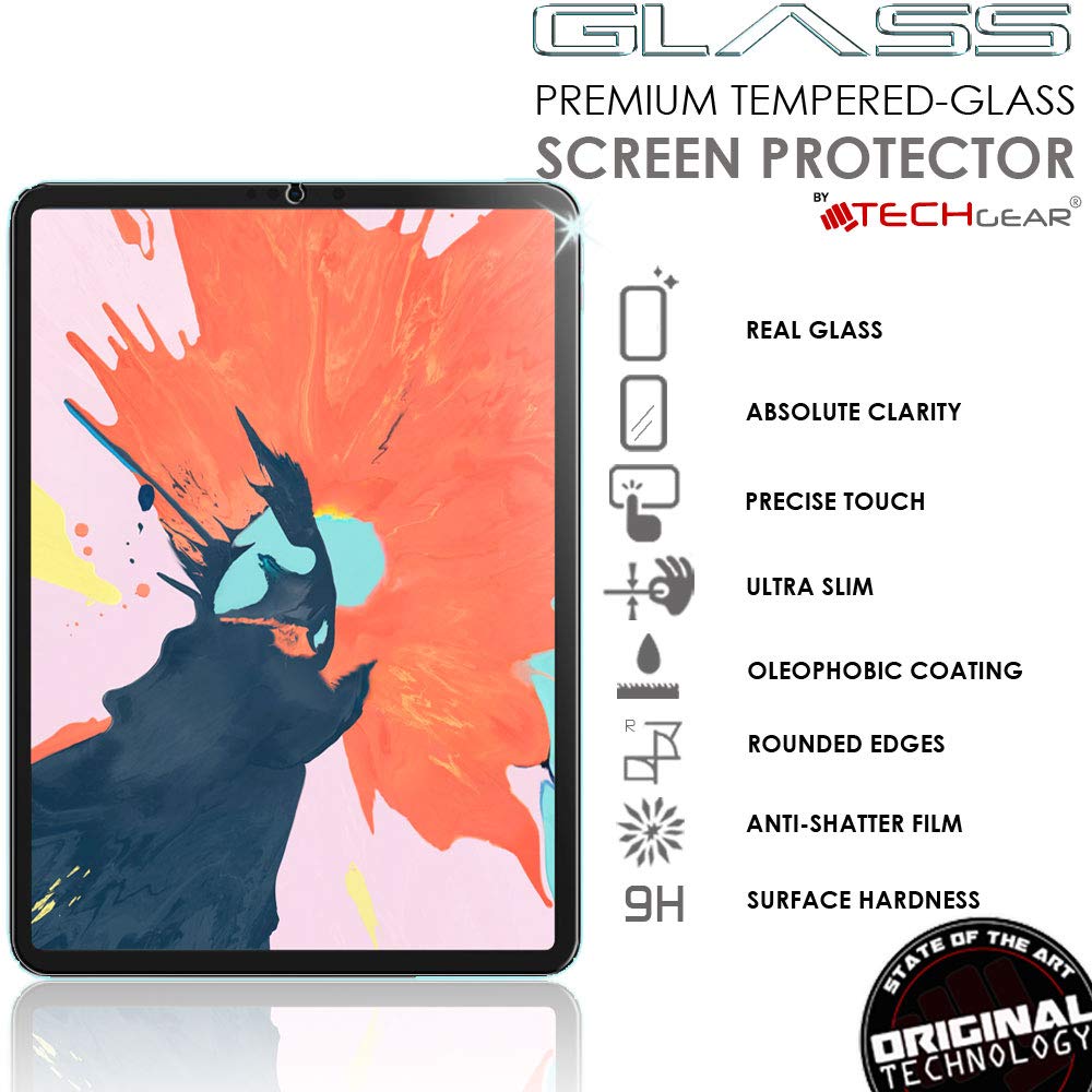 TECHGEAR Panzerglas Kompatible mit iPad Pro 12.9 Zoll 2021/2020/2018, Displayschutz Folie aus gehärtetem Glas [9H Härte] [Crystal] für iPad Pro 12,9 2021, 2020, 2018 [5. 4. 3. Generation] Panzerglas