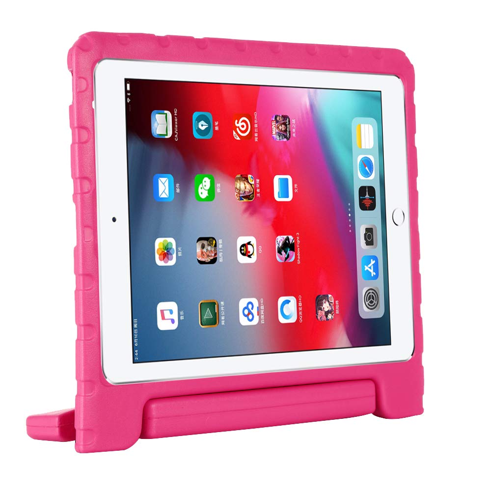 Kavon Kids Schutzhülle für iPad Pro 12,9 Zoll 2021/2020/2018, Griff umklappbar, stoßfest, leicht, EVA, für Kinder mit 12,9 Zoll (Rosa)