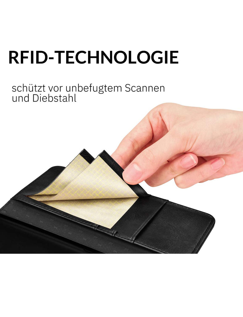 KILINO Samsung Galaxy A50/A50s/A30 Hülle [PU Leder][RFID Blocker][Schützt vor Stößen][Kartenfach][Standfunktion] Handyhülle Klapphüllen Handytasche Schutzhülle Lederhülle Flip Cover Case (Schwarz)