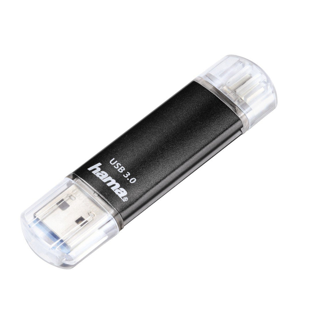 Hama 16GB USB-Speicherstick mit USB 3.0 & microUSB (2-in-1 USB-Stick, z.B. für Android Handy, Tablet, Computer, Notebook, PC, Laptop, MacBook, OTG, 40MB/s) Handy-Stick, Doppel Memory-Stick schwarz