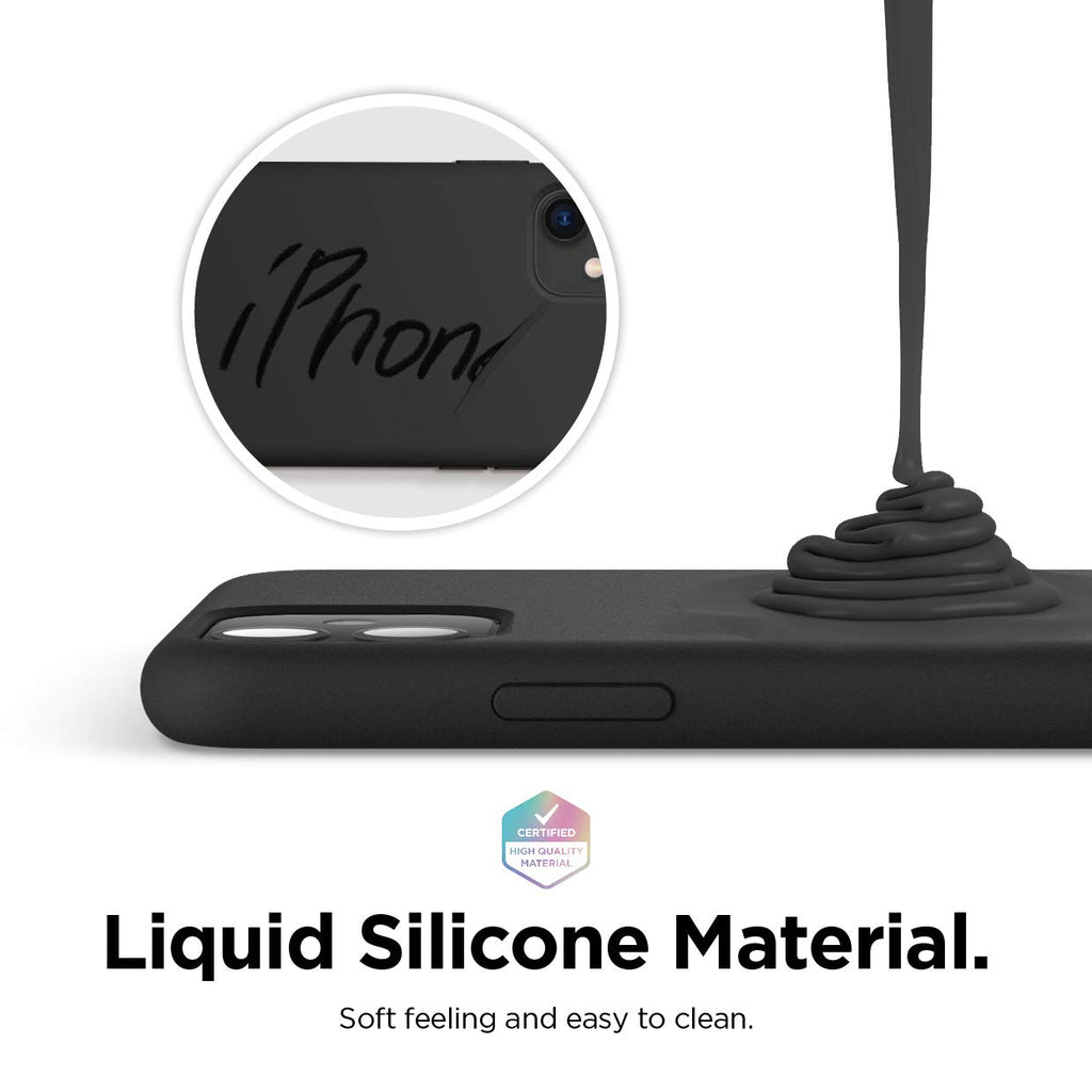 elago Liquid Silicone Case Kompatibel mit iPhone 11 Hülle (6,1"), Silikon Handyhülle, Rundumschutz : 3-Layer Schutzhülle, erhöhter Rand für Bildschirm & Kamera (Schwarz)