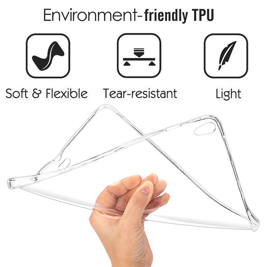 HBorna Silikon Hülle für 10.9" iPad Air 4th Generation (2020), Ultradünne Klare Weiche TPU Cover für das iPad Air 4 10.9 Zoll (Modell: A2324/ A2072), Transparent