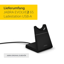 Laden Sie das Bild in den Galerie-Viewer, Jabra Evolve2 65 Headset Ladestation – Headset Halterung mit USB-A Anschluss – schwarz