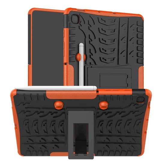 FanTing Hülle für Samsung Galaxy Tab S6 Lite, [Armor Box] [Doppelschicht] [Heavy Duty Case] Strong Rugged Shock Proof Schutzhülle 2in1 Hybrid Case -Orange
