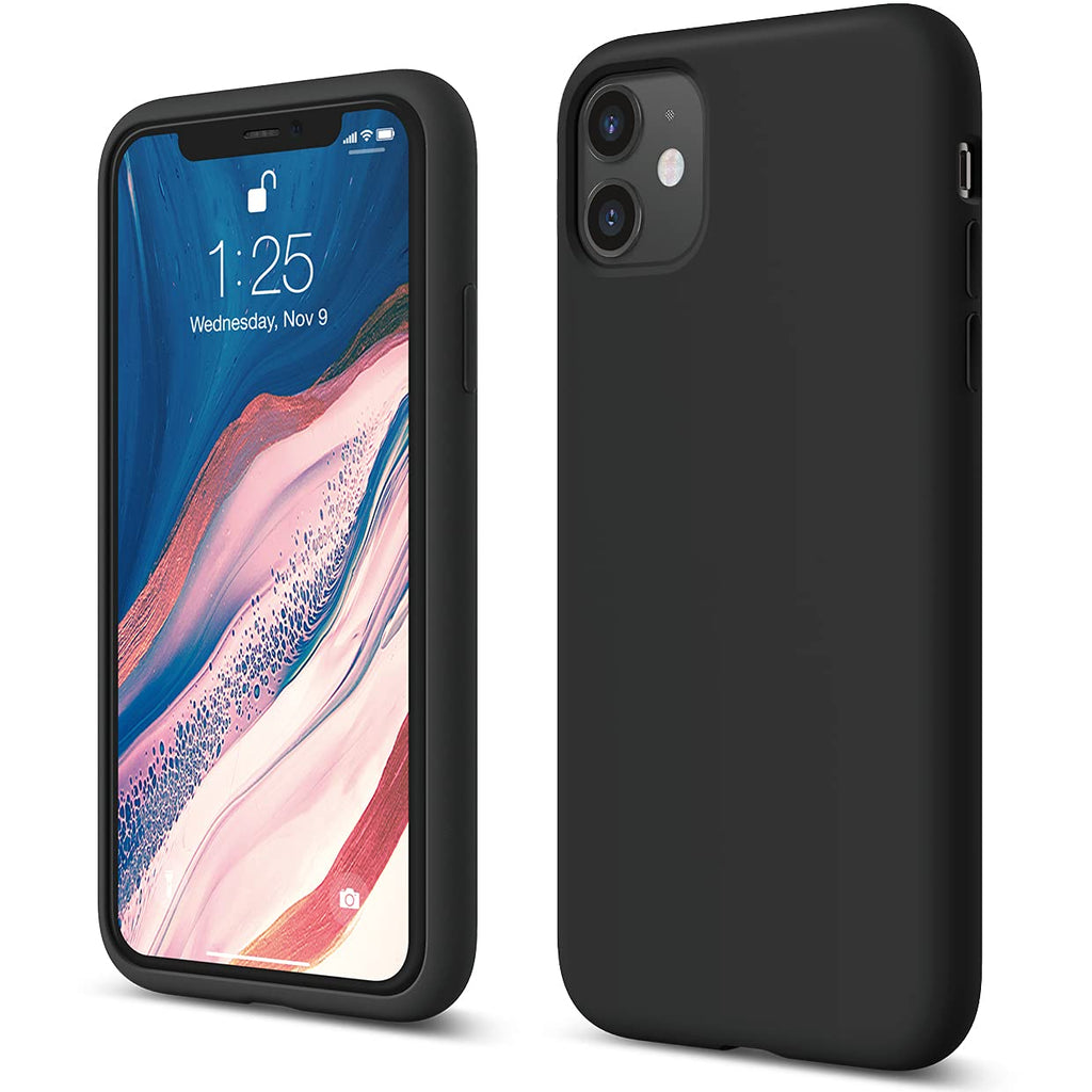 elago Liquid Silicone Case Kompatibel mit iPhone 11 Hülle (6,1"), Silikon Handyhülle, Rundumschutz : 3-Layer Schutzhülle, erhöhter Rand für Bildschirm & Kamera (Schwarz)