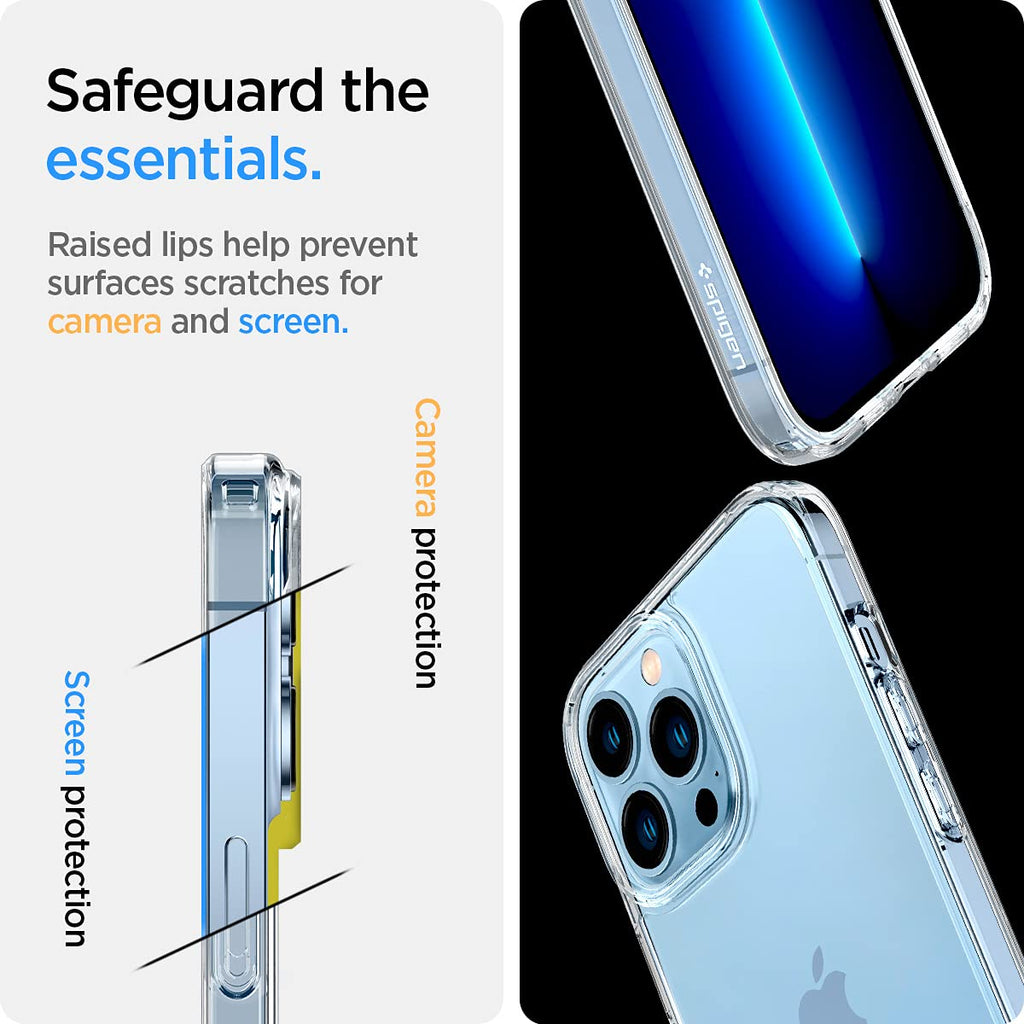 Spigen Ultra Hybrid Kompatibel mit iPhone 13 Pro Max Hülle [Anti-Yellowing] Handyhülle dünn transparent hardcase silikon -Crystal Clear