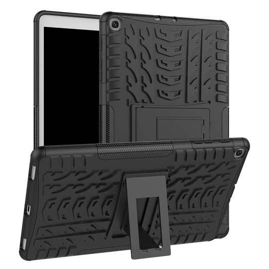 HoYiXi Samsung Galaxy Tab A 10.1 2019 Tablette Hülle Stoßfeste Doppelte Schutzhülle mit Ständer Anti-Drop Cover Case für Samsung Galaxy Tab A 10.1 T510/T515 2019 - schwarz