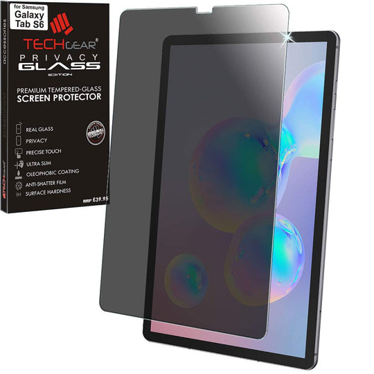 TECHGEAR Antispy Privatsphäre Panzerglas für Galaxy Tab S6 10,5 (SM-T860 /SM-T865 Serie) - Privacy Panzerglas Displayschutzfolie aus gehärtetem Glas Kompatibel mit Samsung Galaxy Tab S6 10.5