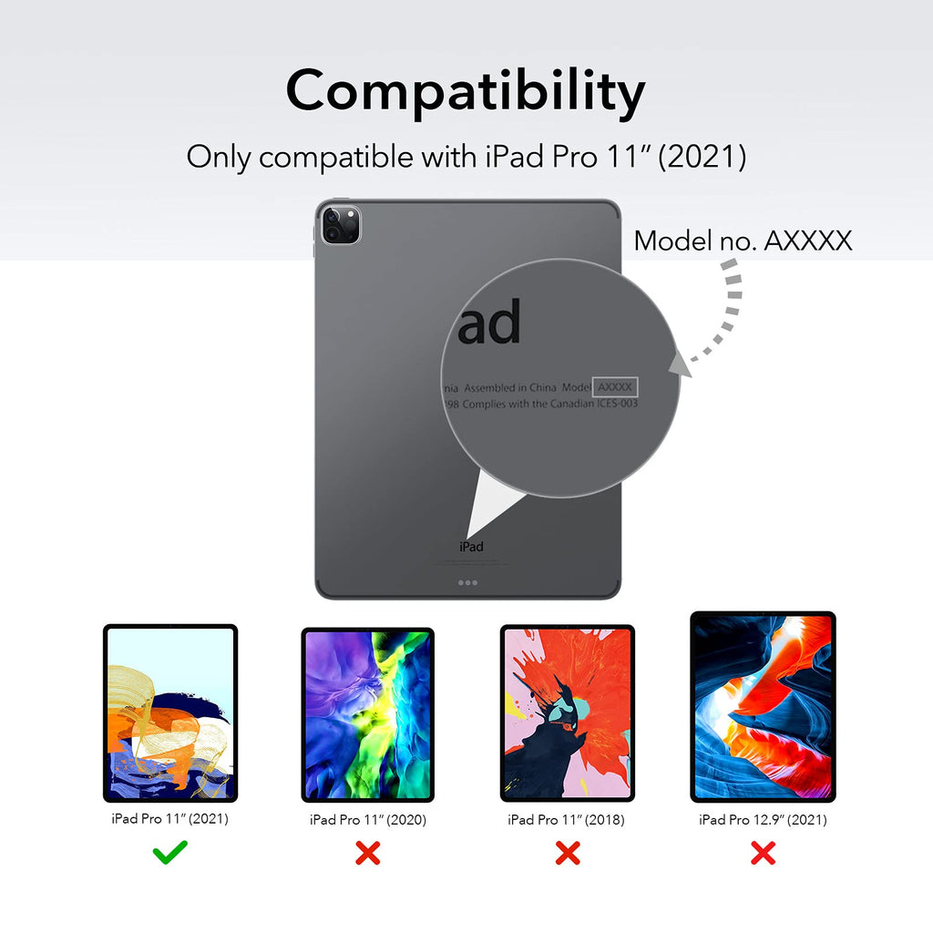 ESR Klare Hülle kompatibel mit iPad Pro 11 2021, Ultradünne Klare Weiche TPU Cover, Transparent