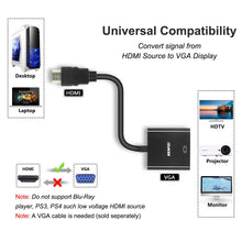 Laden Sie das Bild in den Galerie-Viewer, BENFEI HDMI zu VGA, Vergoldete HDMI-auf-VGA-Adapter (Stecker auf Buchse) für Computer, Desktop, Laptop, PC, Monitor, Projektor, HDTV, Chromebook, Raspberry Pi, Roku, Xbox und mehr
