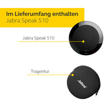 Laden Sie das Bild in den Galerie-Viewer, Jabra Speak 510 Konferenzlautsprecher - Microsoft zertifizierter tragbarer Lautsprecher mit USB-Anschluss - Für Laptop, Smartphone und Tablet