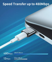 Laden Sie das Bild in den Galerie-Viewer, JSAUX USB A auf USB C Buchse Adapter [2 Stück] USB Typ C Adapter Kompatibel für iPhone 11/12 Pro Max, Samsung Galaxy Note 10/Note 20/S20/S20 FE/A70/A50/A90, Google Pixel 4/4XL/3/3XL Grau