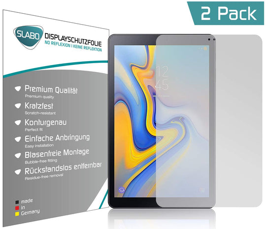 Slabo 2 x Displayschutzfolie für Samsung Galaxy Tab A 10.5 (T590 | T595) 2018 Displayschutz Schutzfolie Folie No Reflexion|Keine Reflektion MATT - Entspiegelnd Made IN Germany