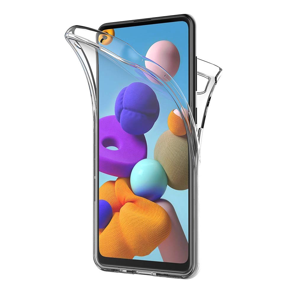 AICEK Hülle Compatible Samsung Galaxy A21s 360°Full Body Transparent Silikon Schutzhülle für Samsung A21s Case Durchsichtige TPU Bumper Galaxy A21s Handyhülle (6,5 Zoll)