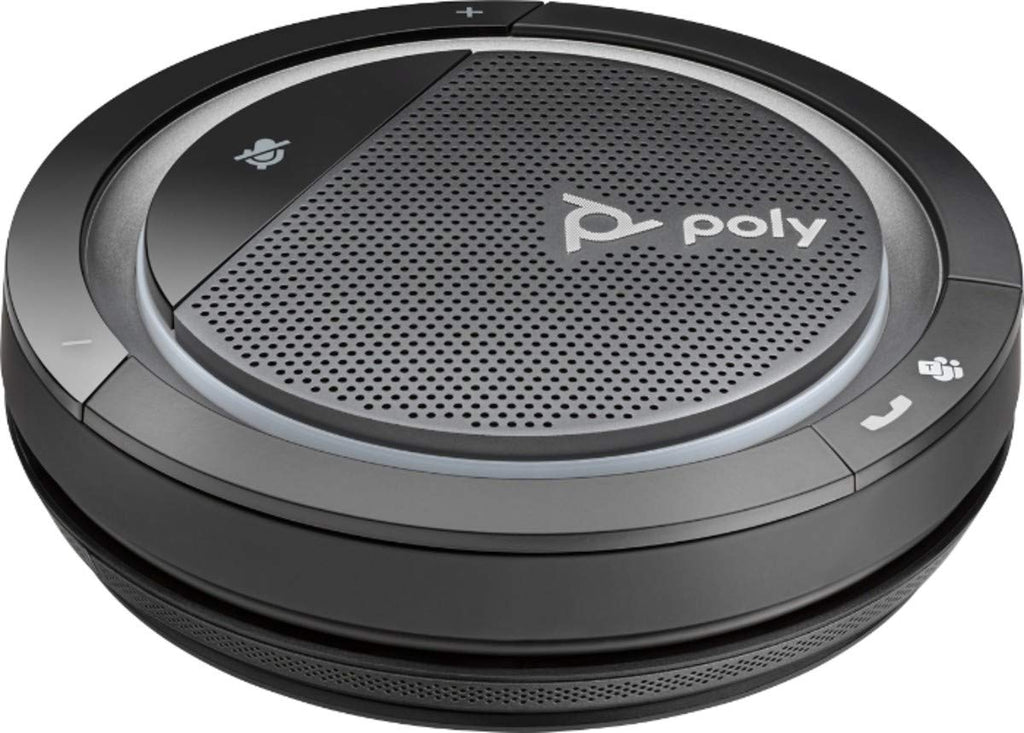 Poly mobiler Konferenzlautsprecher 'Calisto 5300-M' mit USB-A Anschluss, Voll-Duplex-Audio, Sprachansage, Microsoft Teams, Schwarz