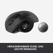 Laden Sie das Bild in den Galerie-Viewer, Logitech MX Ergo Kabellose Ergonomische Trackball-Maus, 2.4 GHz Verbindung via Unifying USB-Empfänger, 4-Monate Akkulaufzeit, Verstellbarer Winkel, Multi-Device, PC/Mac/iPadOS