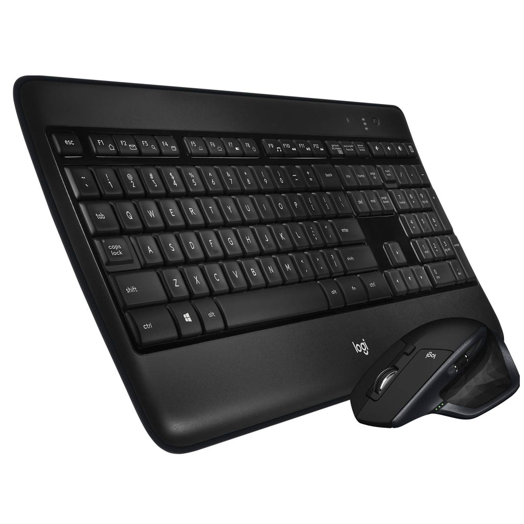 Logitech MX900 Premium Kabelloses Tastatur-Maus-Set, 2.4 GHz Verbindung via USB-Empfänger, MX Maus mit Easy-Switch Feature, Hintergrundbeleuchtete Tasten, PC/Laptop, Deutsches QWERTZ-Layout - Schwarz
