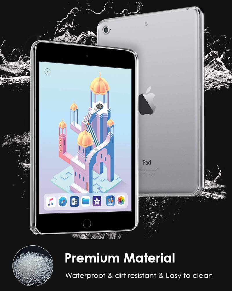 TOPACE Hülle für iPad Mini 5/iPad Mini 2019, Ultra Schlank TPU Hülle Schutzhülle Durchsichtig Klar Silikon transparent für iPad Mini 5 2019(Transparent)
