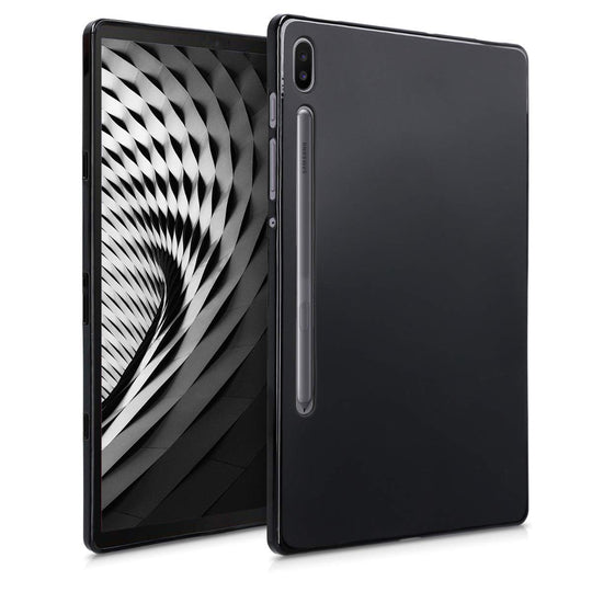 kwmobile Hülle kompatibel mit Samsung Galaxy Tab S6 - Silikon Tablet Cover Case Schutzhülle Schwarz matt