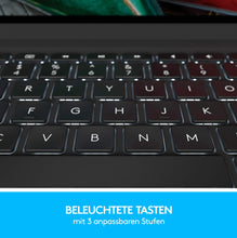 Laden Sie das Bild in den Galerie-Viewer, Logitech SLIM FOLIO PRO für iPad Pro 11 Zoll Tastatur-Case mit Hintergrundbeleuchtung und Bluetooth (Modell: A1980, A1934, A1979, A2013), Deutsches QWERTZ Layout Grafit