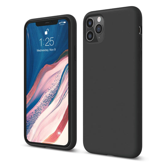 elago Liquid Silicone Case Kompatibel mit iPhone 11 Pro Max Hülle (6,5"), Silikon Handyhülle, Rundumschutz : 3-Layer Schutzhülle (Schwarz)