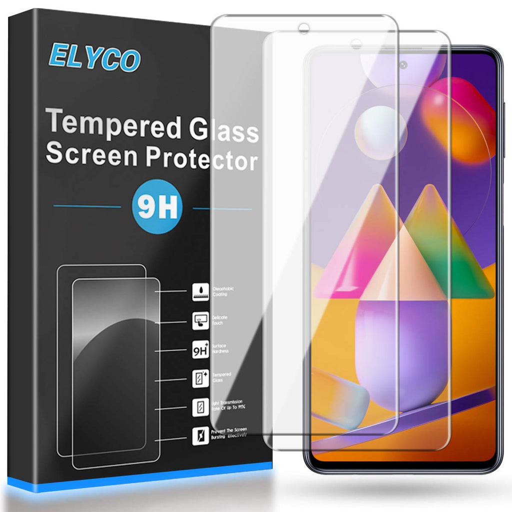 ELYCO Panzerglas Schutzfolie für Samsung Galaxy M31S, 9H Härte Gehärtetes Glas Panzerglasfolie Bläschenfrei Anti-Öl/Anti-Kratzer/Anti-Fall HD Displayschutzfolie für Samsung Galaxy M31S