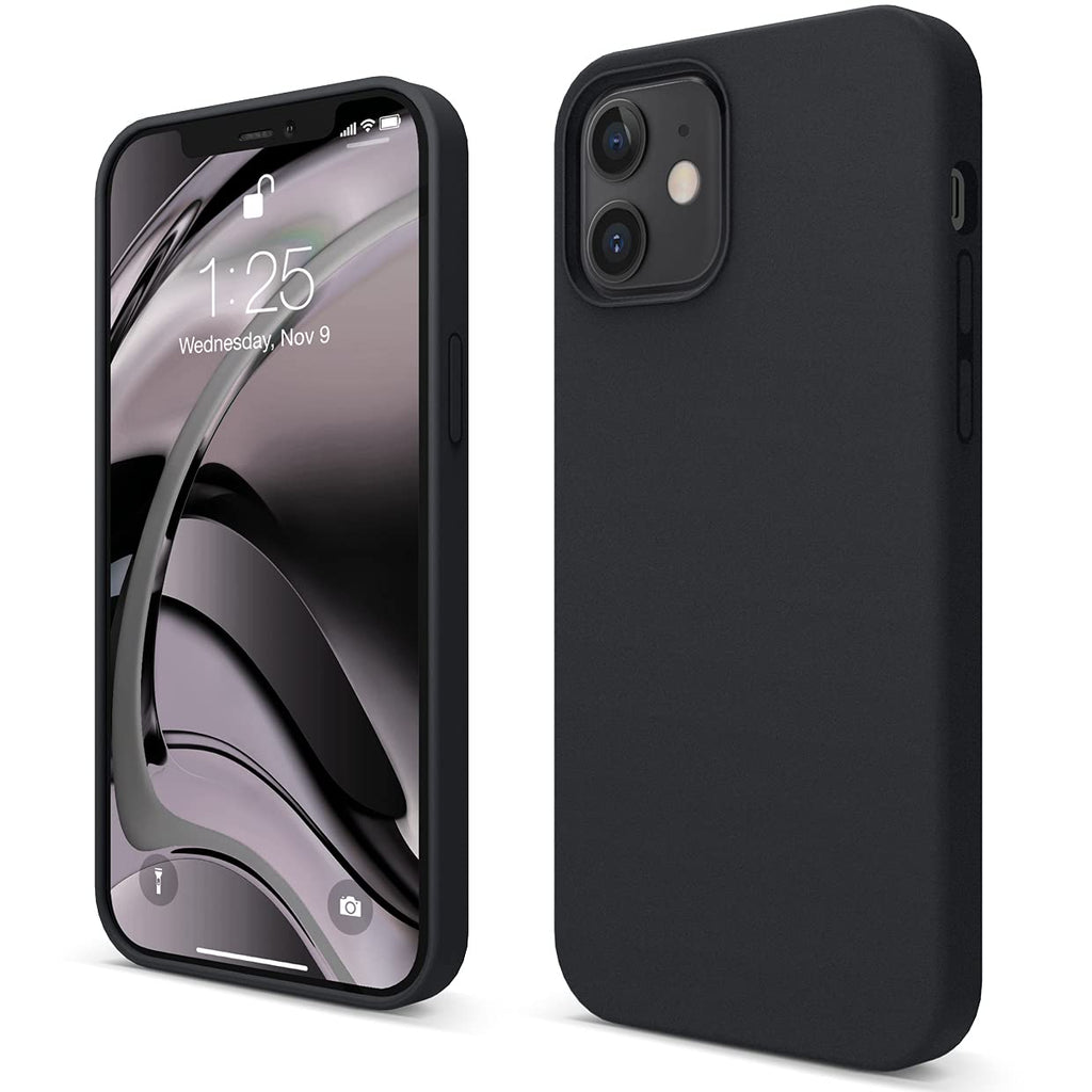 elago Liquid Silicone Case Kompatibel mit iPhone 12 Hülle & Kompatibel mit iPhone 12 Pro Hülle (6,1"), Hochwertiges Silikon, Rundumschutz Handyhülle : 3-Layer Struktur Schutzhülle (Schwarz)
