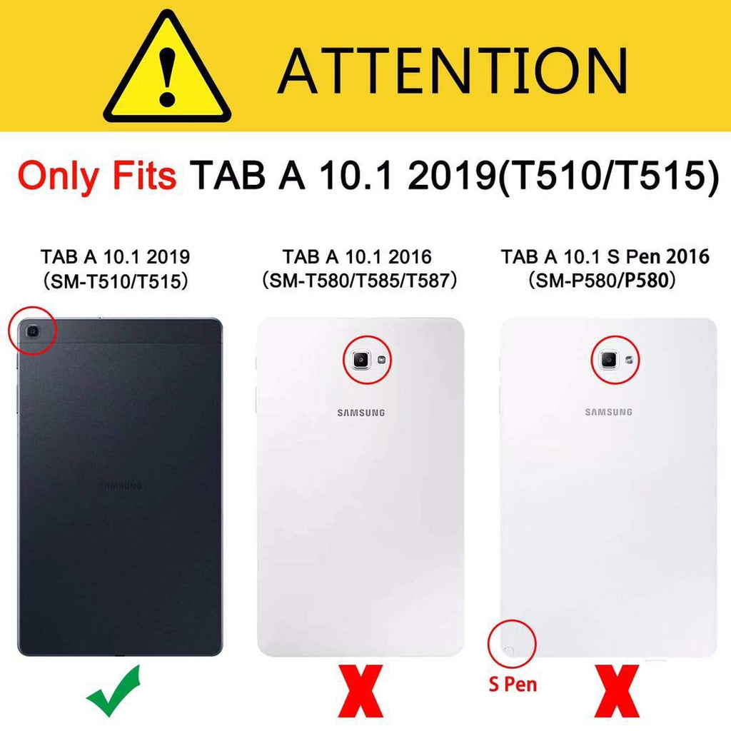 HoYiXi Samsung Galaxy Tab A 10.1 2019 Tablette Hülle Stoßfeste Doppelte Schutzhülle mit Ständer Anti-Drop Cover Case für Samsung Galaxy Tab A 10.1 T510/T515 2019 - schwarz
