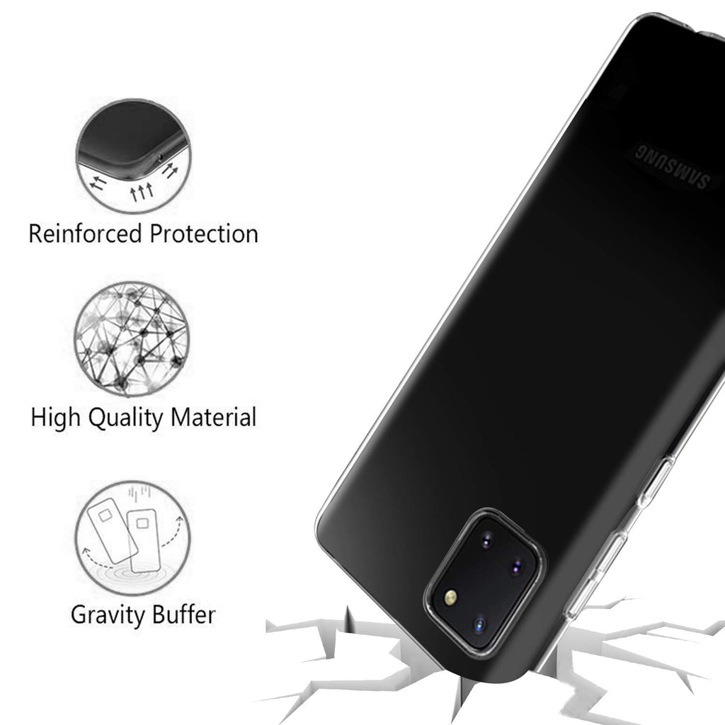 NEW'C Kompatibel mit Samsung Galaxy Note 10 Lite Hülle, Ultra transparent Silikon Gel TPU Soft Cover Case SchutzKratzfeste mit Schock Absorption und Anti Scratch