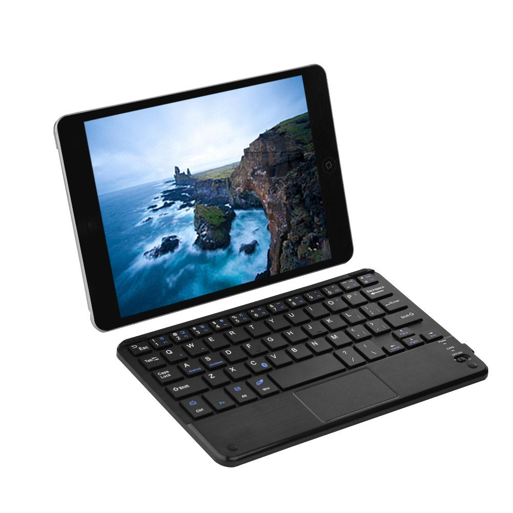 Kleine Bluetooth-Tastatur, ultraschlanke kabellose Mini-Bluetooth-Tastatur mit Touchpad für Windows PC, Android Tablet, einfache Aufbewahrung und Verwendung auf Reisen