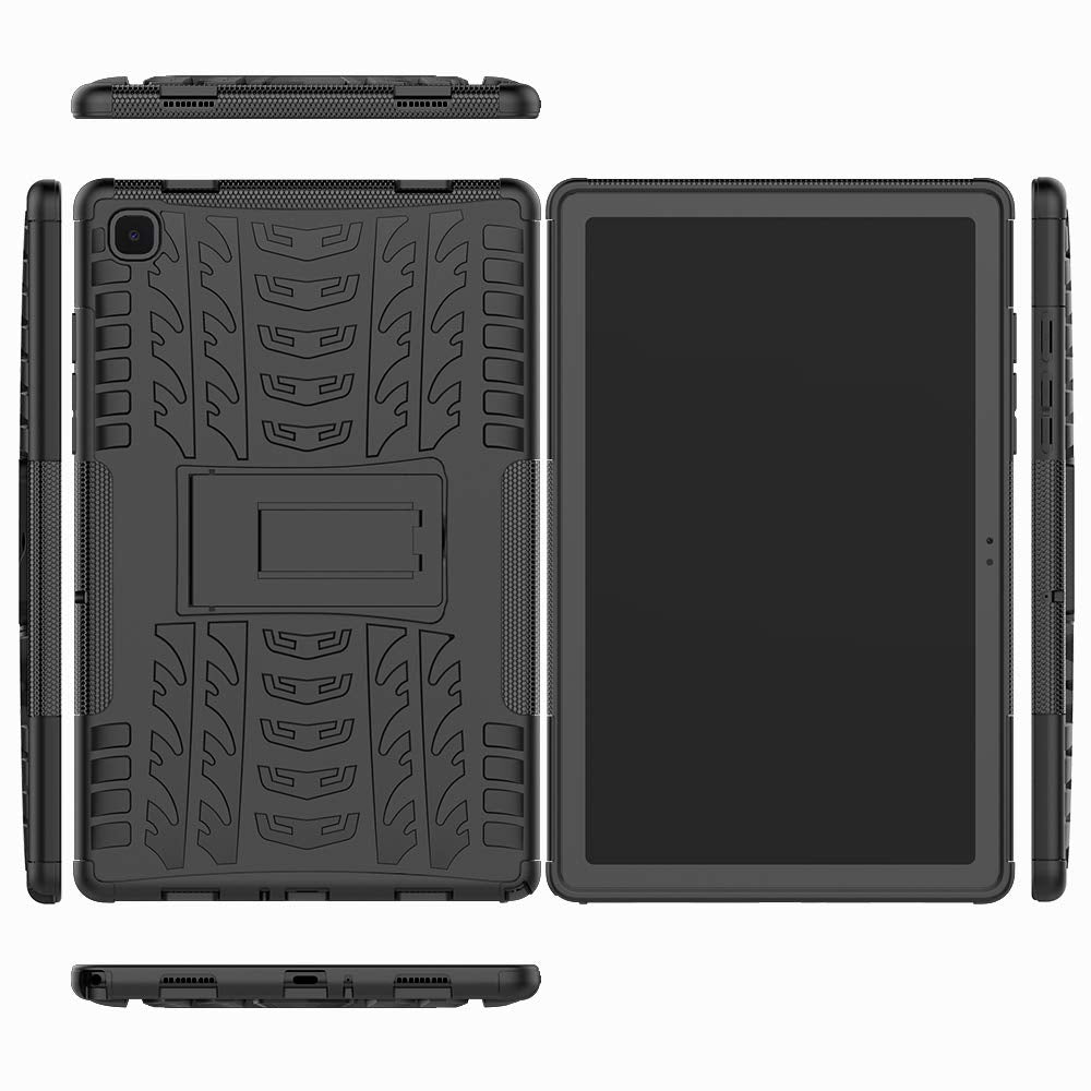 HoYiXi Tablette Hülle für Samsung Galaxy Tab A7 10.4 2020 Stoßfeste Doppelte Schutzhülle mit Ständer Anti-Drop Cover Case für Samsung Galaxy Tab A7 2020 T500/T505 - schwarz