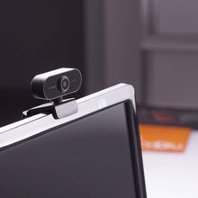 Laden Sie das Bild in den Galerie-Viewer, Midland W199 Webcam im edlen Design für Smart-Working, C1476, mit integriertem Mikrofon, Full HD Auflösung 1080p, kompatibel mit jedem Gerät mit USB-Anschluss, Farbe: schwarz