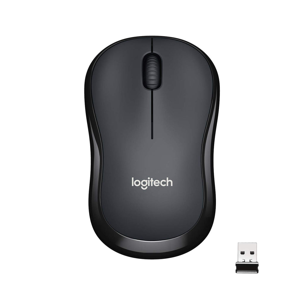 Logitech M220 Silent Kabellose Maus, 2.4 GHz Verbindung via Nano-USB-Empfänger, 1000 DPI Sensor, Quiet-Mark Zertifiziert, 18-Monate Akkulaufzeit, Für Links- und Rechtshänder, PC/Mac - Schwarz