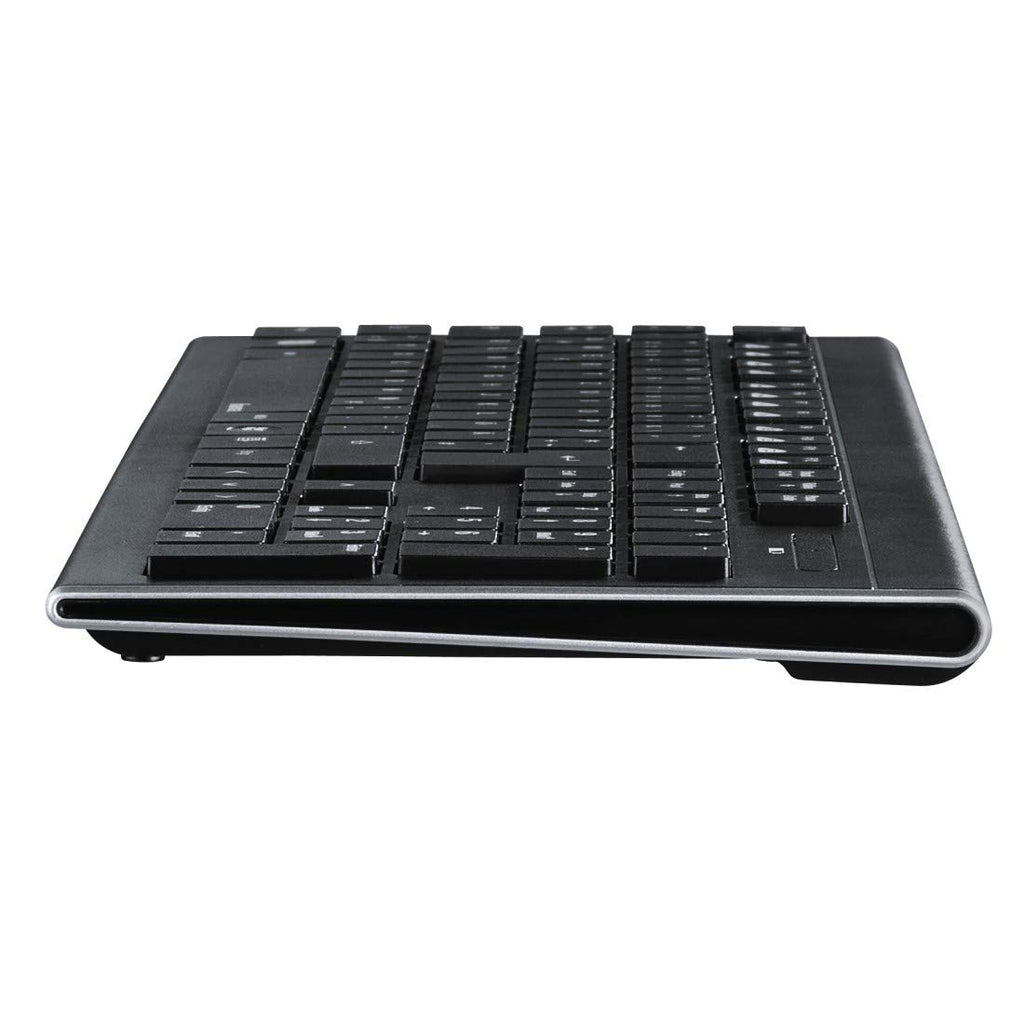 Hama Funk-Tastatur mit Maus Set (deutsches QWERTZ Tastenlayout, 12 Media-Tasten, kabellose optische Maus, 2,4 GHz, USB-Empfänger) Windows Keyboard Funkmaus-Tastatur-Set schwarz