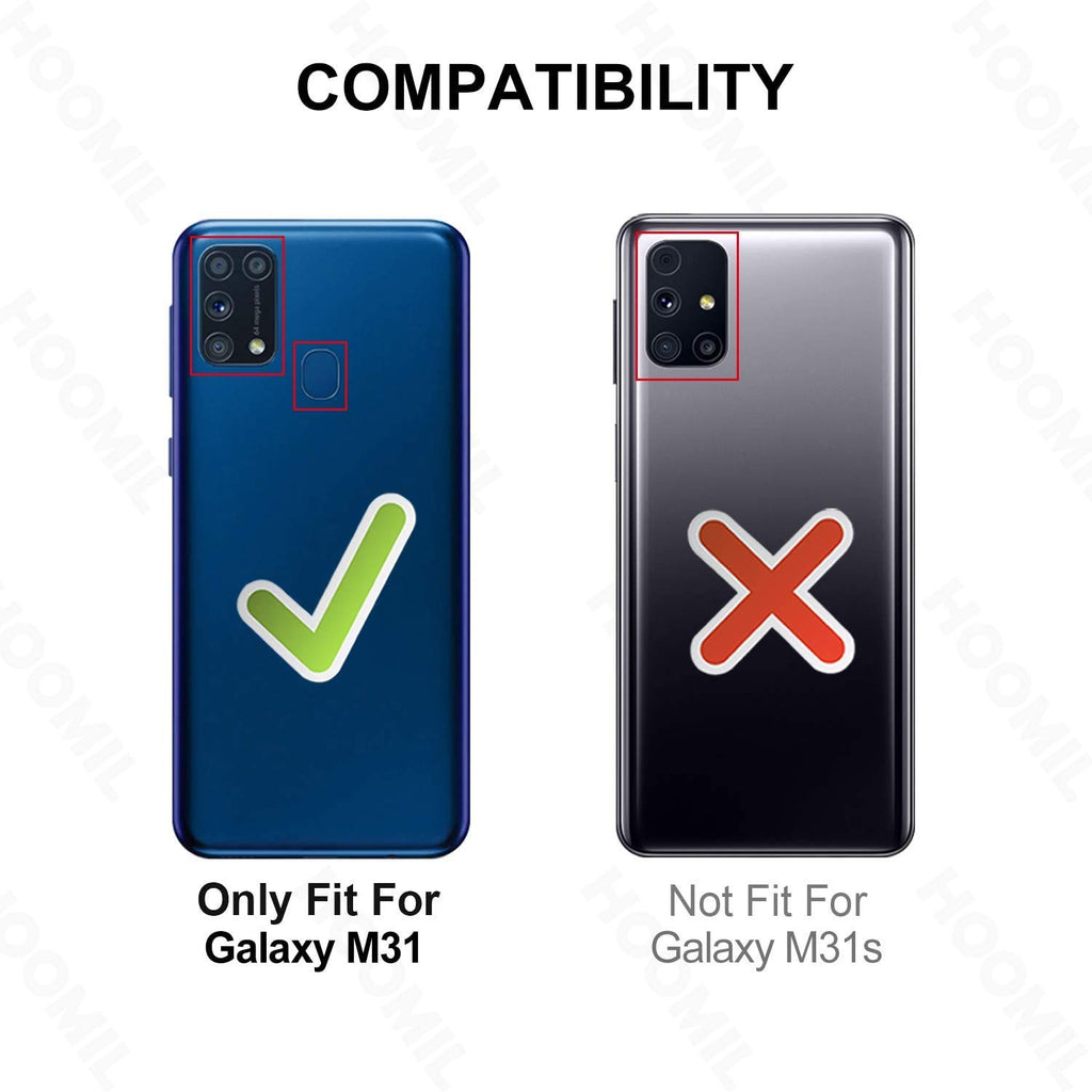 HOOMIL Handyhülle für Samsung Galaxy M31 Hülle, Premium PU Leder Flip Case Schutzhülle für Samsung Galaxy M31 Tasche, Schwarz