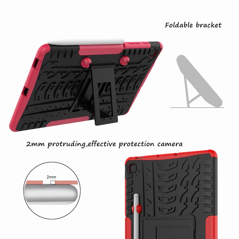 FanTing Hülle für Samsung Galaxy Tab S6 Lite, [Armor Box] [Doppelschicht] [Heavy Duty Case] Strong Rugged Shock Proof Schutzhülle 2in1 Hybrid Case -Orange