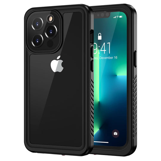 Lanhiem für iPhone 13 Pro Hülle (6.1"), iPhone 13 Pro Case IP68 Wasserdicht Handy Hülle 360 Grad Schutzhülle, Stoßfest Staubdicht Outdoor Panzerhülle mit Eingebautem Displayschutz, Schwarz