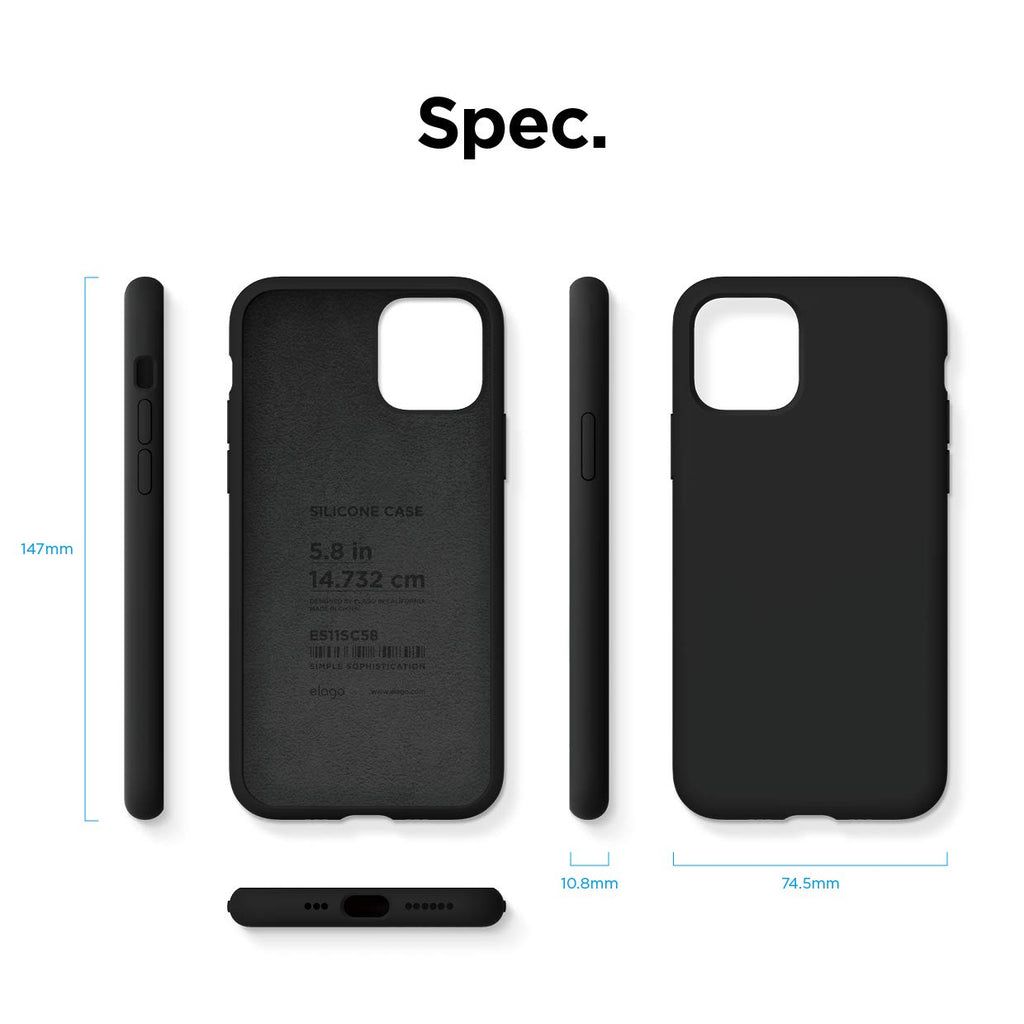 elago Liquid Silicone Case Kompatibel mit iPhone 11 Pro Hülle (5,8"), Silikon Handyhülle, Rundumschutz : 3-Layer Schutzhülle (Schwarz)