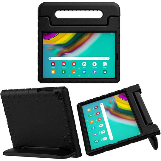 iMoshion kompatibel mit Samsung Galaxy Tab S5e Hülle – Tablethülle für Kinder – Tablet Kids Case in Schwarz mit Handgriff und Ständer [Robust, Griffig, Stoßfest]