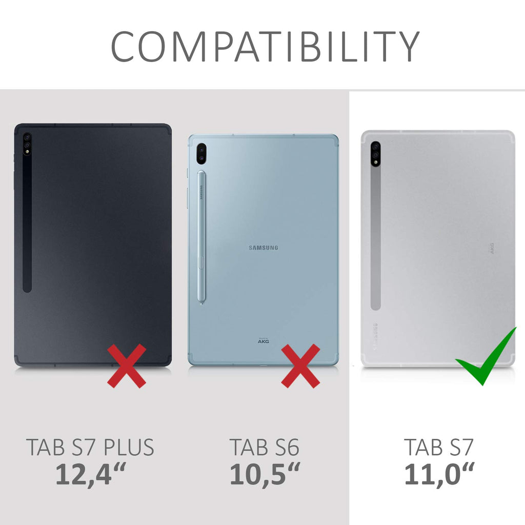 kwmobile Hülle kompatibel mit Samsung Galaxy Tab S7 - Silikon Tablet Cover Case Schutzhülle Schwarz matt