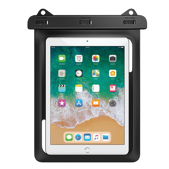 MoKo wasserdichte Hülle, wasserdicht Tablethülle PC Schutzhülle Tasche für iPad Mini 2019, iPad 9.7, Tab A 10/Tab A 9.7/Tab E 9.6/Tab S2 S3 9.7, bis zu 10,2 Zoll Tablets - IPX8, Schwarz