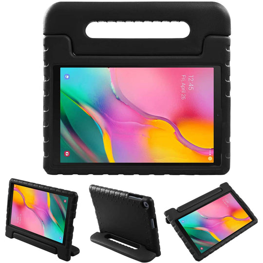 iMoshion kompatibel mit Samsung Galaxy Tab A 10.1 (2019) Hülle – Tablethülle für Kinder – Tablet Kids Case in Schwarz mit Handgriff und Ständer [Robust, Griffig, Stoßfest]