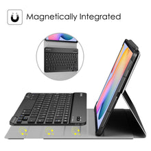 Laden Sie das Bild in den Galerie-Viewer, Fintie Tastatur Hülle für Samsung Galaxy Tab S6 Lite 10,4 SM-P610/ P615 2020 mit Stifthalter - Ultradünn Keyboard Case mit magnetisch Abnehmbarer drahtloser Deutscher Tastatur, Schwarz