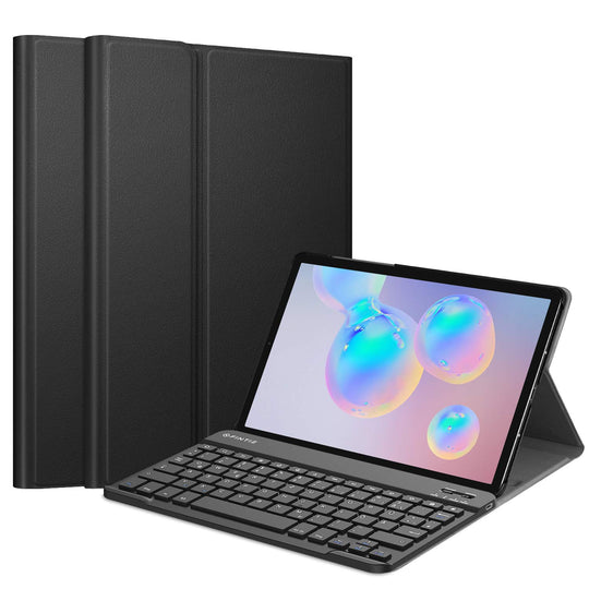 Fintie Tastatur Hülle für Samsung Galaxy Tab S6 10.5 2019 (Kompatibel mit S Pen kabelloser Ladefunktion) - Ultradünn Keyboard Case mit magnetisch Abnehmbarer drahtloser Deutscher Tastatur, Schwarz
