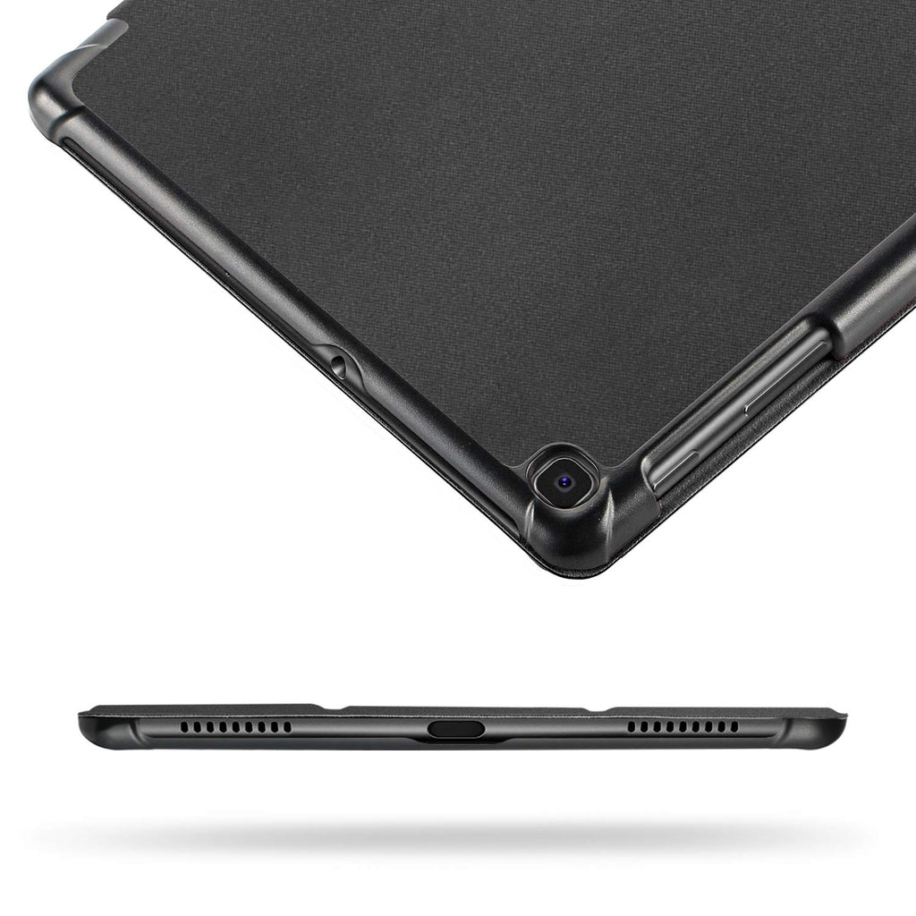 EasyAcc Hülle Kompatibel mit Samsung Galaxy Tab A 10.1 2019 T510/T515 - Ultra Dünn mit Standfunktion Slim PU Leder Smart Schutzhülle Kompatibel mit Samsung Galaxy Tab A 10.1 Zoll 2019, Schwarz